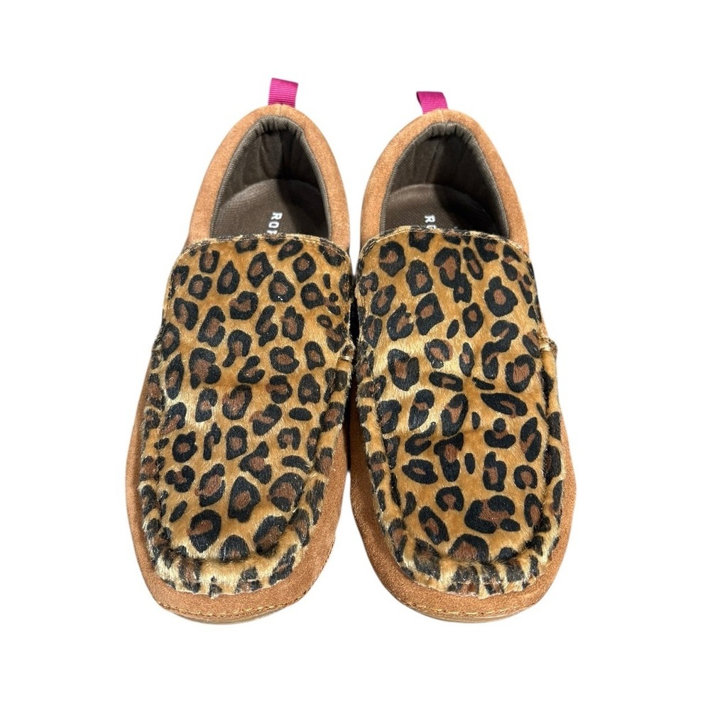 Roper Bailey Leather Moccasins Brown Leopard Size 9 Slip On Loafer‎